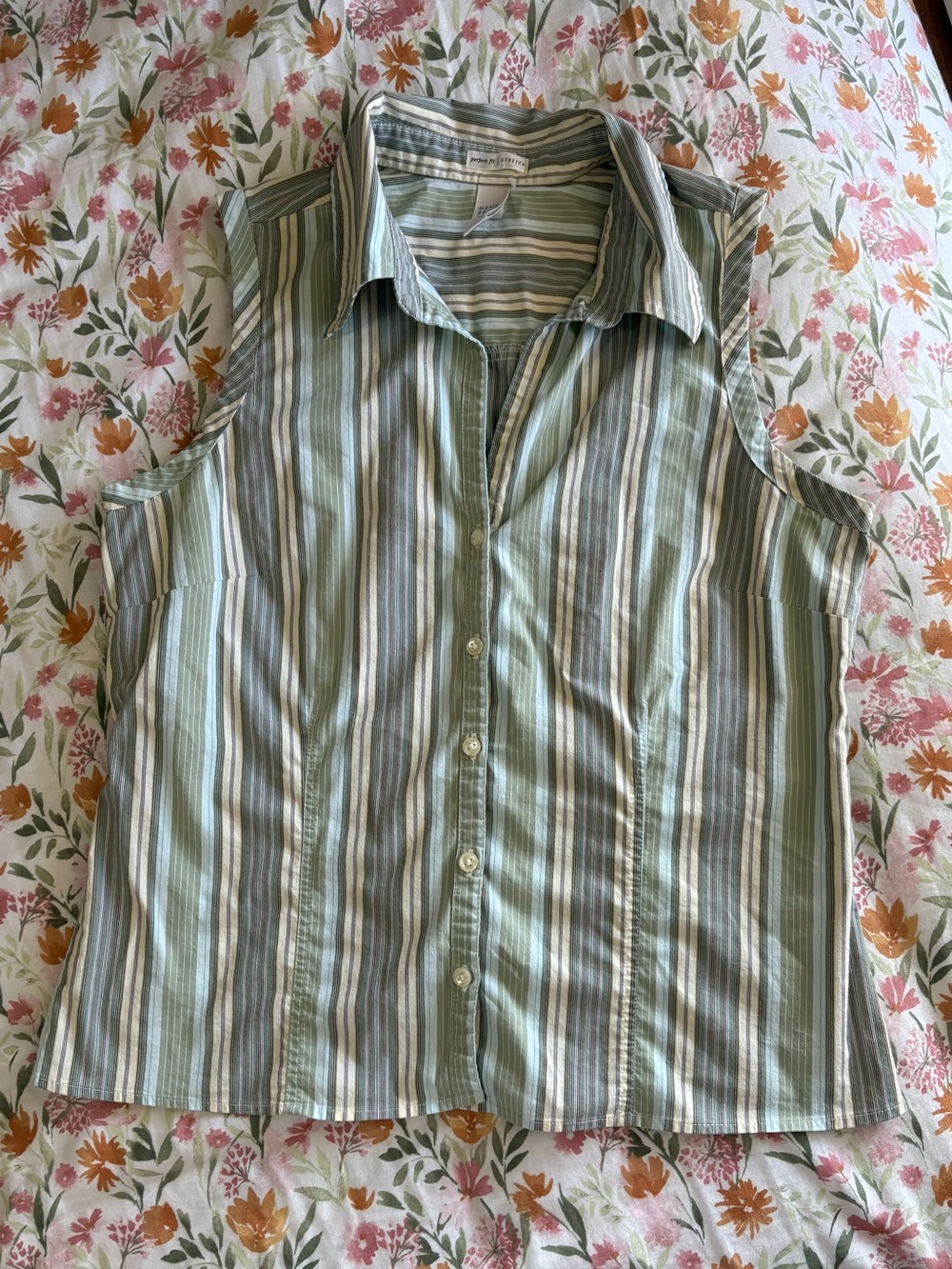 Old Navy Y2K 90s Coastal Striped Sleeveless Vest Size Small Top Earth Tones